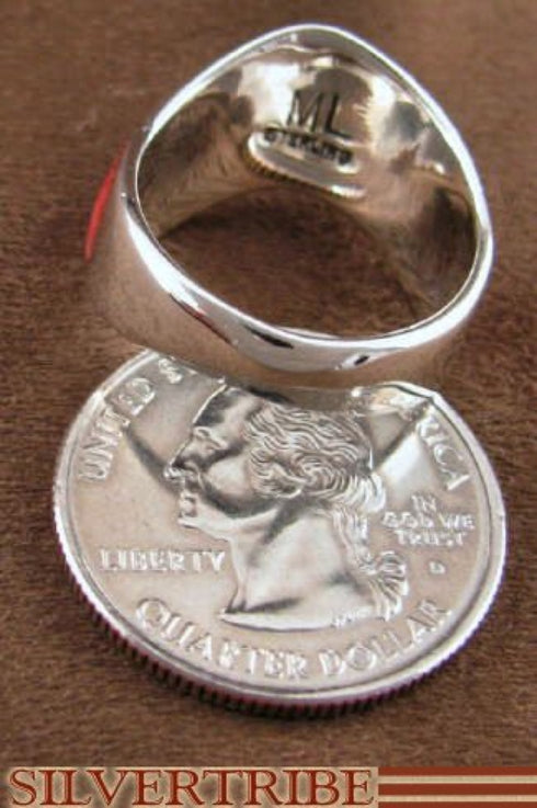 Multicolor Turquoise Inlay Sterling Silver Ring Size 8-1/2 RS42267