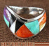 Multicolor Inlay and Silver Ring Size 6-1/2 RS42316