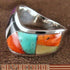 Genuine Sterling Silver Turquoise Multicolor Ring Size 7-1/2 RS42320