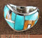 Turquoise Multicolor Sterling Silver Jewelry Ring Size 6-1/4 RS42356