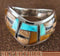 Sterling Silver Multicolor Inlay Jewelry Ring Size 7-1/2 RS42379