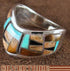 Sterling Silver Multicolor Inlay Jewelry Ring Size 7-1/2 RS42379