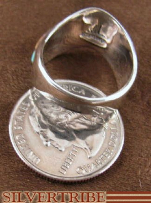 Sterling Silver Multicolor Inlay Jewelry Ring Size 7-1/2 RS42379