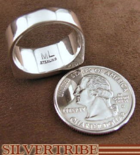 Multicolor Inlay Genuine Sterling Silver Ring Size 7-1/2 AS41324