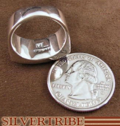 Oyster Shell Multicolor Inlay Sterling Silver Ring Size 7-1/2 AS41265