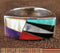 Multicolor Inlay Genuine Sterling Silver Ring Size 7-1/2 AS41306