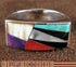 Multicolor Inlay Genuine Sterling Silver Ring Size 7-1/2 AS41306