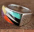 Multicolor Turquoise Authentic Sterling Silver Ring Size 6-1/2 AS41308
