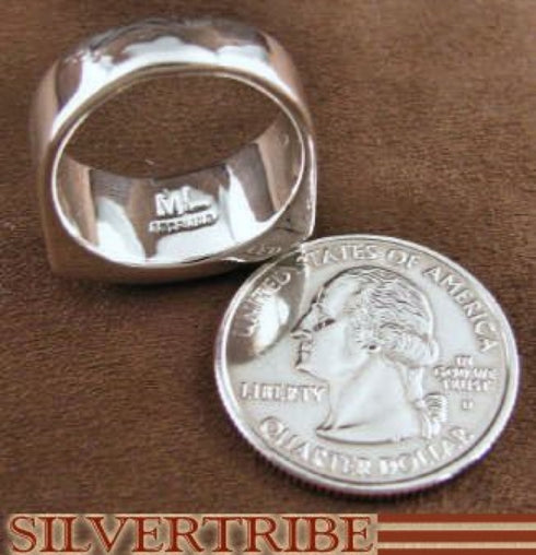 Multicolor Inlay Authentic Sterling Silver Ring Size 8-1/4 AS41272