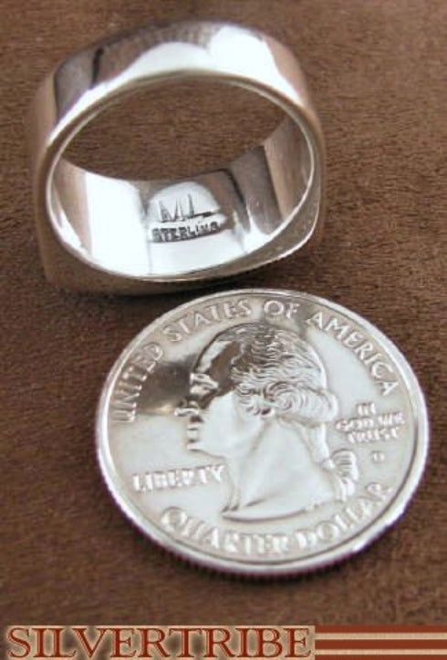 Sterling Silver Multicolor Turquoise Inlay Ring Size 7-1/2 AS41277