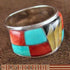Sterling Silver And Multicolor Inlay Ring Size 6-3/4 DS42347