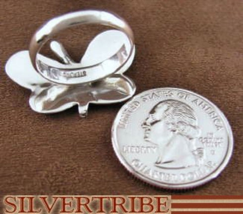 Multicolor Genuine Sterling Silver Butterfly Ring Size 7-1/2 AS42951