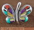 Turquoise Multicolor Sterling Silver Butterfly Ring Size 6-3/4 AS42960