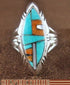 Sterling Silver Turquoise Multicolor Inlay Ring Size 8-1/4 RS41146