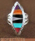 Turquoise Multicolor Sterling Silver Jewelry Ring Size 7-3/4 RS41196