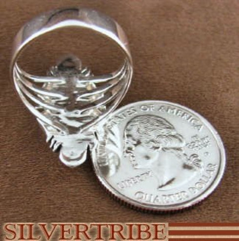 Sterling Silver Multicolor Turquoise Jewelry Ring Size 8-3/4 RS41206