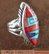 Sterling Silver Multicolor Magenta Turquoise Ring Size 6-3/4 RS41229