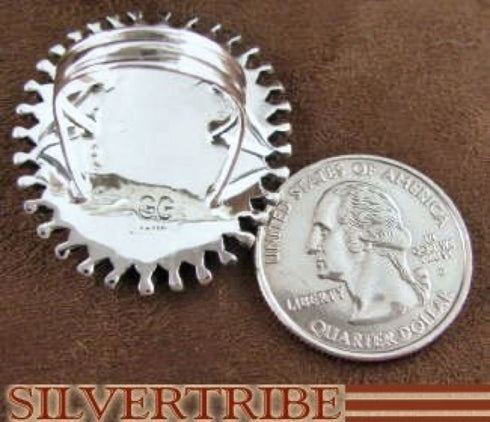 Turquoise Multicolor Authentic Sterling Silver Ring Size 8-1/4 RS41675