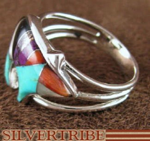 Oyster Shell Multicolor Sterling Silver Bear Ring Size 6-1/2 AS43273