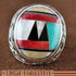 Genuine Sterling Silver And Multicolor Inlay Ring Size 7-1/2 DS43719