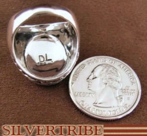 Sterling Silver Jewelry Multicolor Inlay Ring Size 7-3/4 DS43721