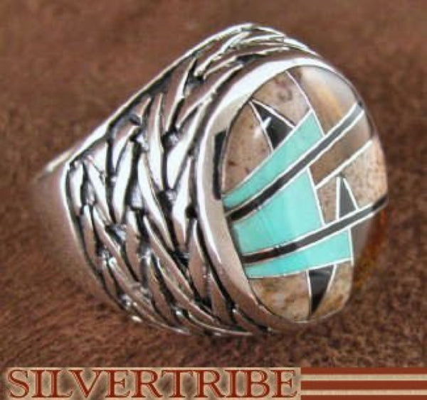 Authentic Sterling Silver Tiger Eye Multicolor Ring Size 7-3/4 DS43753