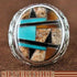 Silver Turquoise And Multicolor Inlay Ring Size 6-1/2 DS43759
