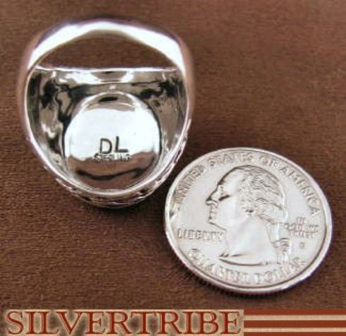 Silver Turquoise And Multicolor Inlay Ring Size 6-1/2 DS43759