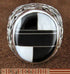 Silver Mother Of Pearl And Black Jade Inlay Ring Size 6-3/4 DS43768