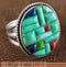 Multicolor Inlay Authentic Sterling Silver Ring Size 6-1/4 DS43948