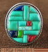 Multicolor Inlay Authentic Sterling Silver Ring Size 6-1/4 DS43948