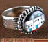 Multicolor Silver Native American Design Ring Size 8-3/4 RS46242