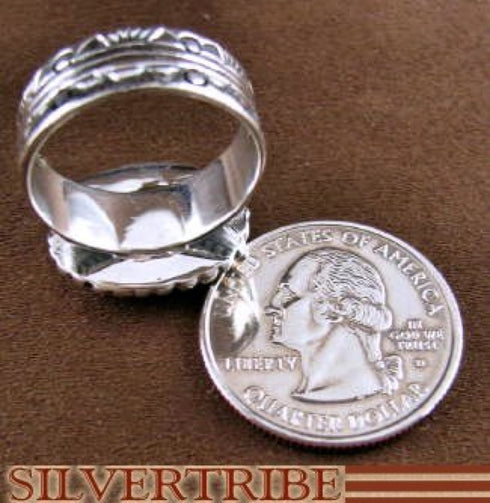 Multicolor Silver Native American Design Ring Size 8-3/4 RS46242