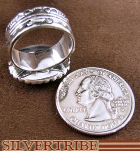 Multicolor Native American Design Silver Ring Size 6-1/4 RS46243