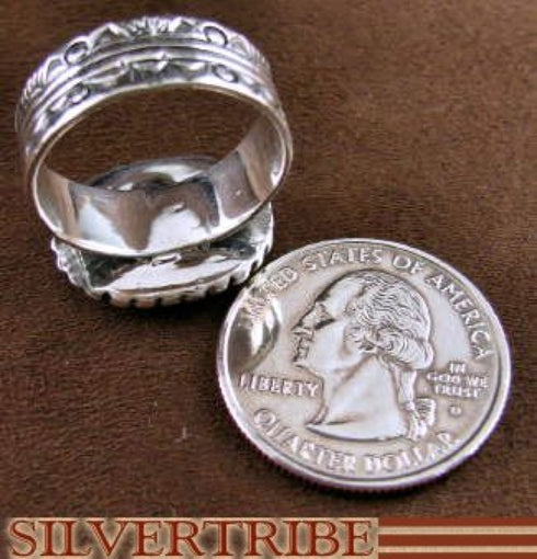 Multicolor Silver Native American Design Ring Size 8-3/4 RS46266