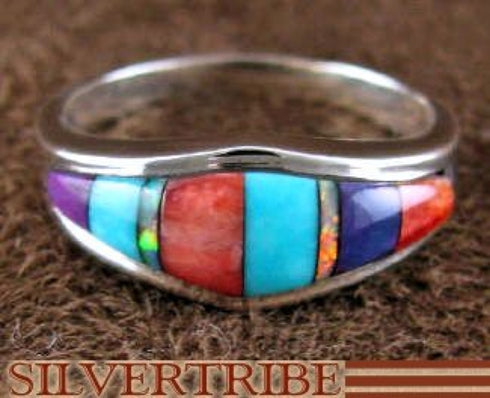 Multicolor And Sterling Silver Ring Size 5-3/4 Jewelry RS46868