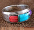 Sterling Silver Jewelry Multicolor Inlay Ring Size 6-3/4 RS46951