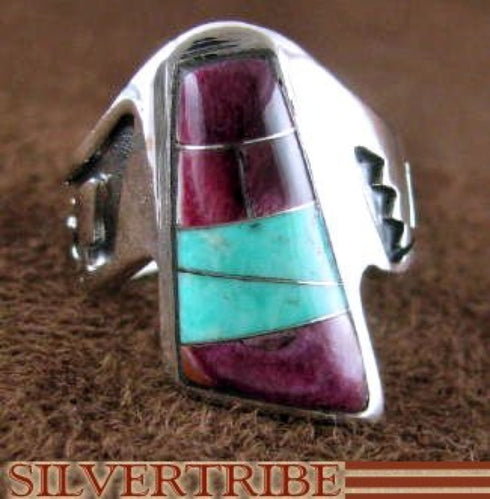 Turquoise Purple Oyster Shell Sterling Silver Ring Size 5-1/4 HS46870