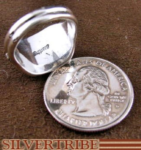 Sterling Silver Jewelry Multicolor Inlay Ring Size 6-1/2 HS46906