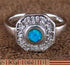 Sterling Silver And Blue Opal Inlay Jewelry Ring Size 7-3/4 DS51654