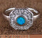 Blue Opal Inlay And Genuine Sterling Silver Ring Size 6 DS51651