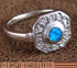 Sterling Silver And Blue Opal Inlay Jewelry Ring Size 7-3/4 DS51654