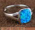 Genuine Sterling Silver Jewelry Blue Opal Inlay Ring Size 6 DS51672