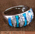 Sterling Silver And Blue Opal Inlay Ring Size 6-1/4 DS50965