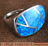 Genuine Sterling Silver And Blue Opal Inlay Ring Size 6-1/4 DS51049