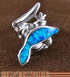Blue Opal Inlay Genuine Sterling Silver Lizard Ring Size 5-3/4 DS51077