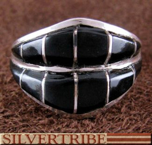 Black Jade Genuine Sterling Silver Ring Size 6-3/4 AS54462
