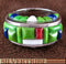 Multicolor Inlay Authentic Sterling Silver Ring Size 8-1/2 DS55044