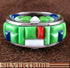 Genuine Sterling Silver And Multicolor Inlay Ring Size 6 DS55047