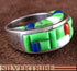 Genuine Sterling Silver And Multicolor Inlay Ring Size 6 DS55047